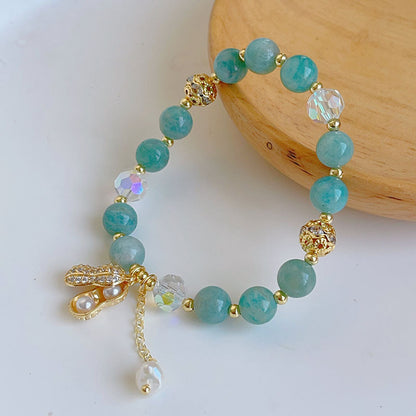 Prosperity Bracelet with Golden Hair Crystal and Peanut Beads