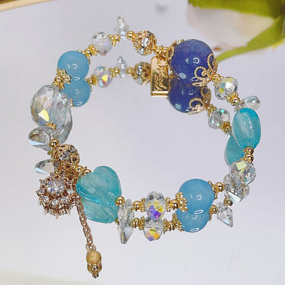 Fresh and Sweet Flower Bracelet with Zircon Inlay