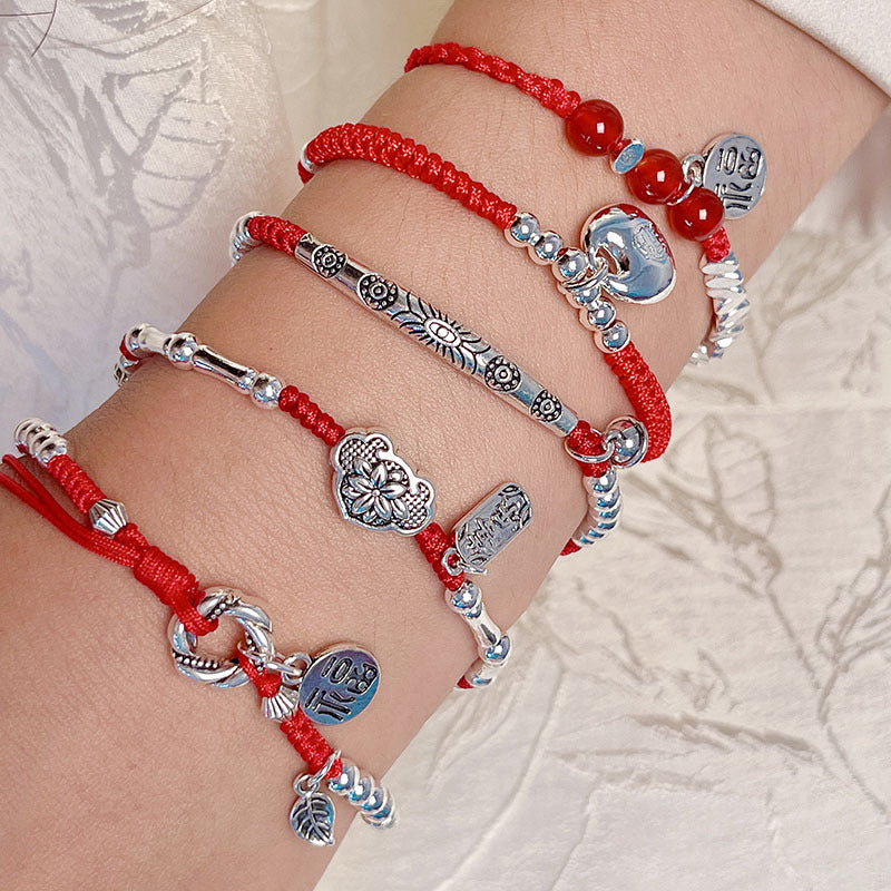 Handmade Red Rope Lucky Charm Bracelet