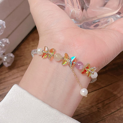 Colorful Butterfly Pearl Bracelet