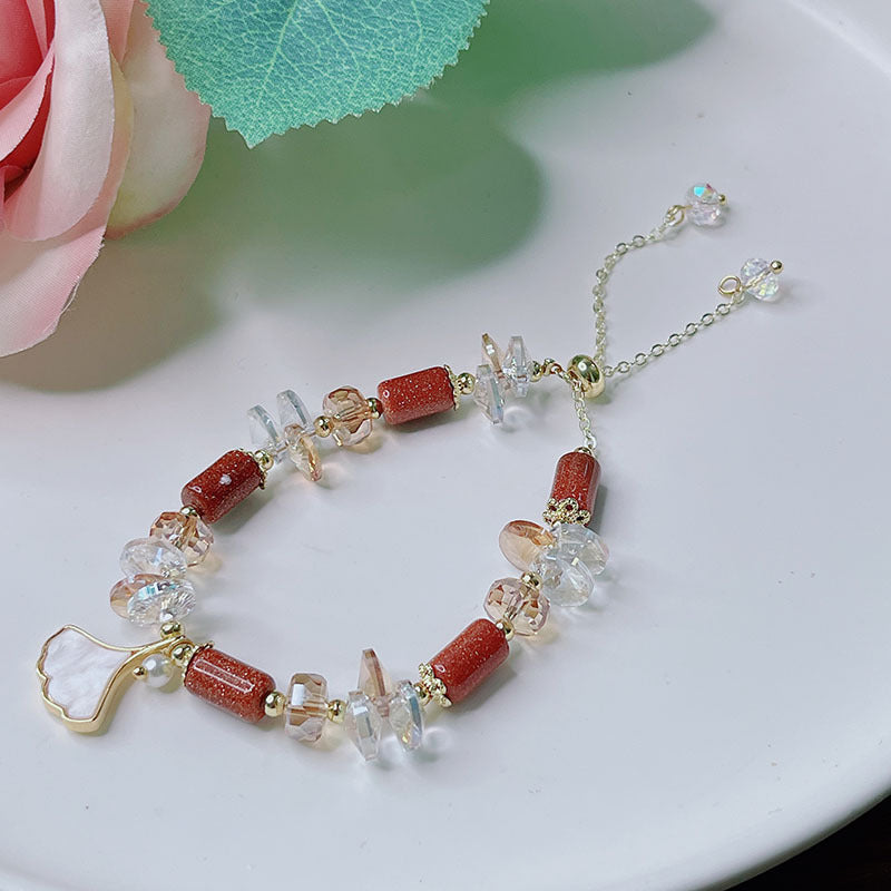 Cute Crystal Bracelet with Star and Flower Charms