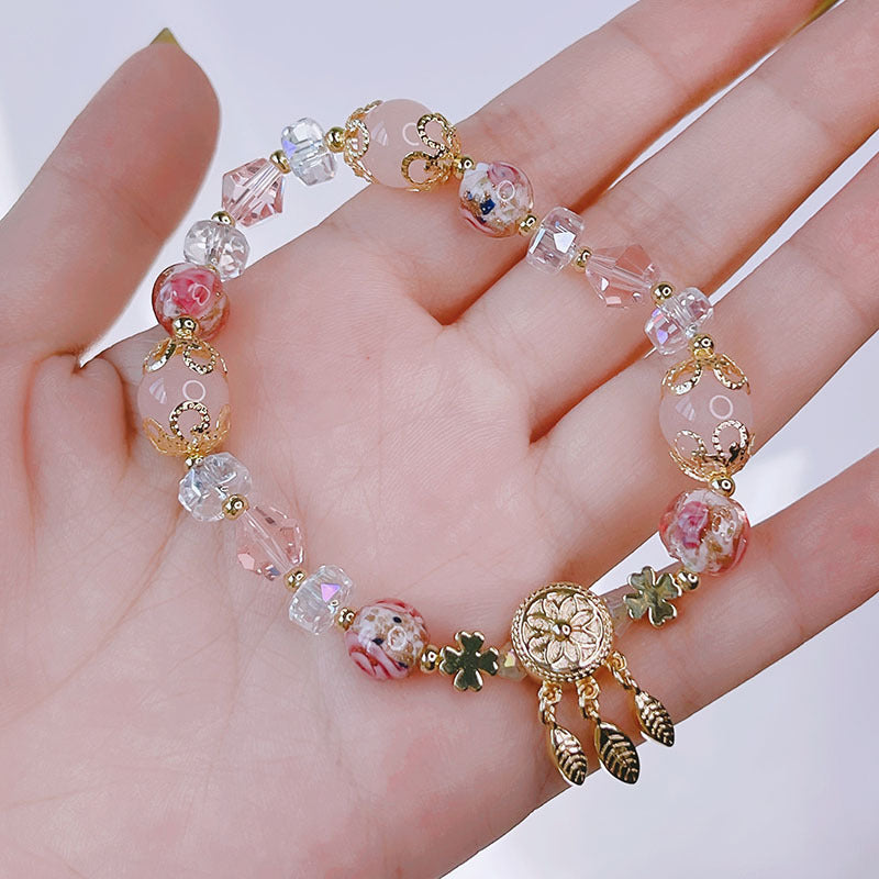 Natural Stone Crystal Beaded Bracelet