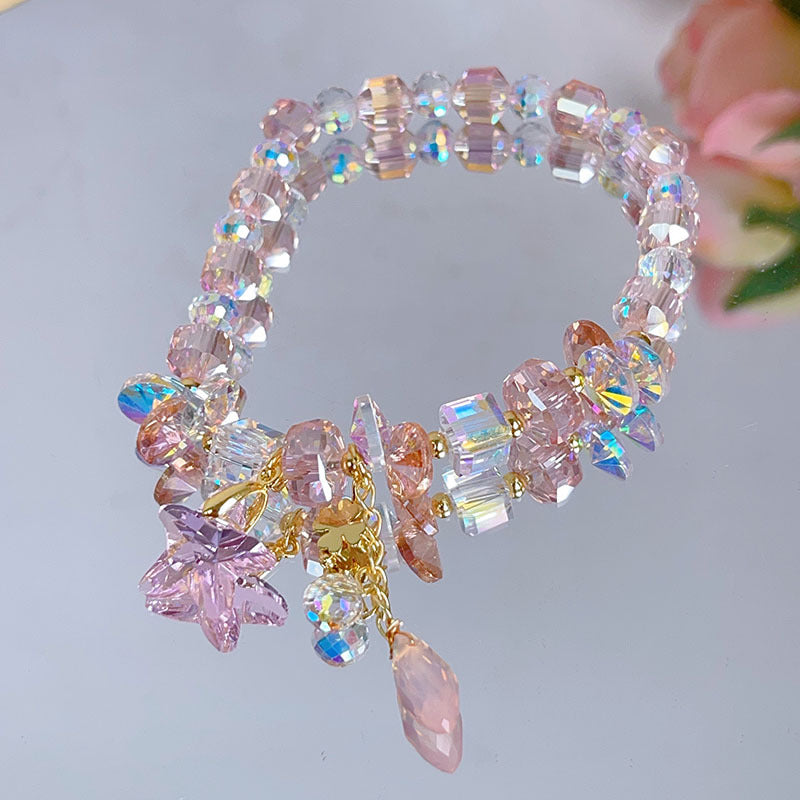 Sparkling Star Bracelet with Various Faceted Crystal Beads