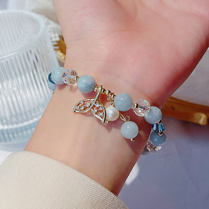 Cute Crystal Cat Eye Friendship Bracelet for Students