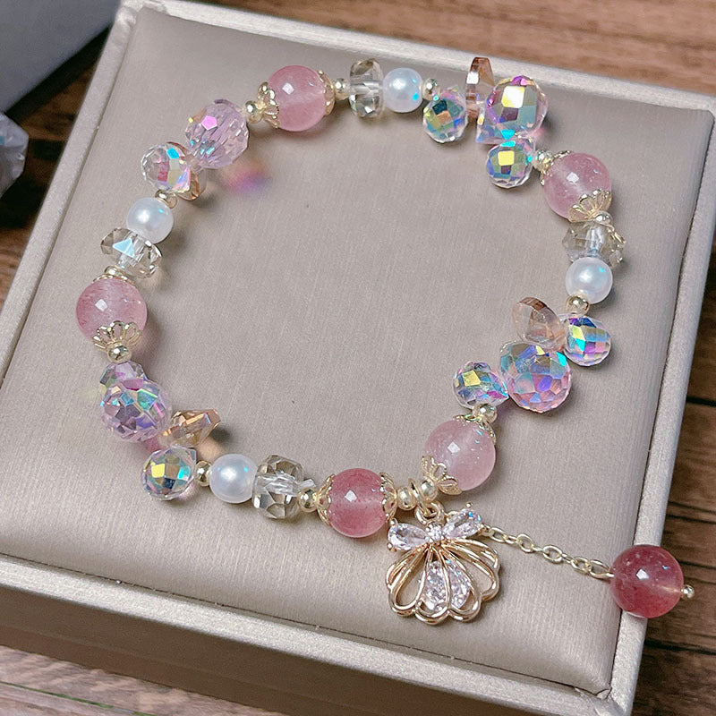 Crystal Butterfly Bow Shell Bracelet