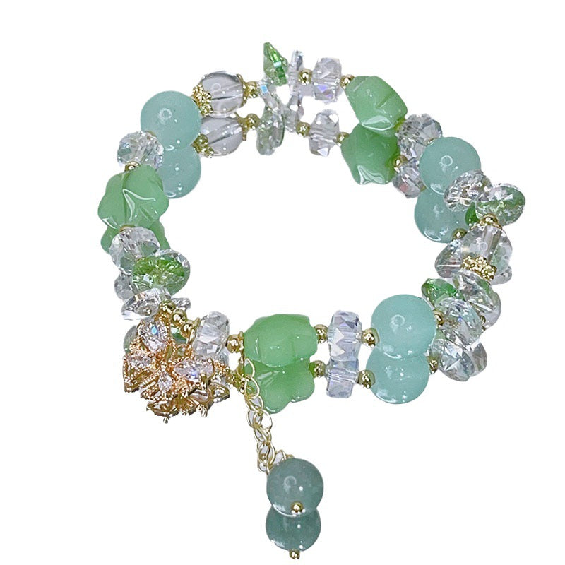 Sparkling Butterfly Bracelet with Dopamine Glass Beads