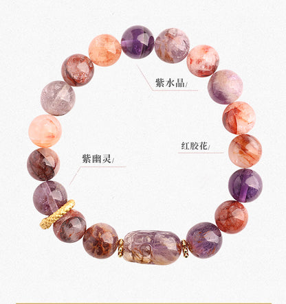 Nine Purple Fire Bracelet Pixiu Amethyst Purple Ghost