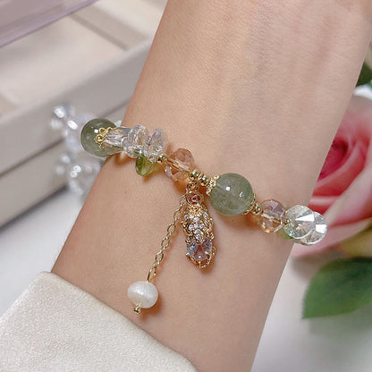 Strawberry Crystal Good Luck Bracelet