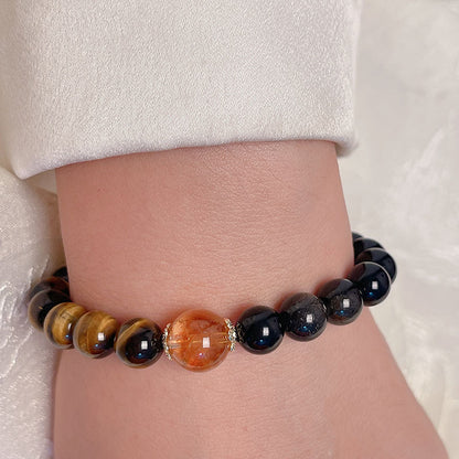 Yellow Wealth God Tiger Eye Stone Unisex Lucky Bracelet