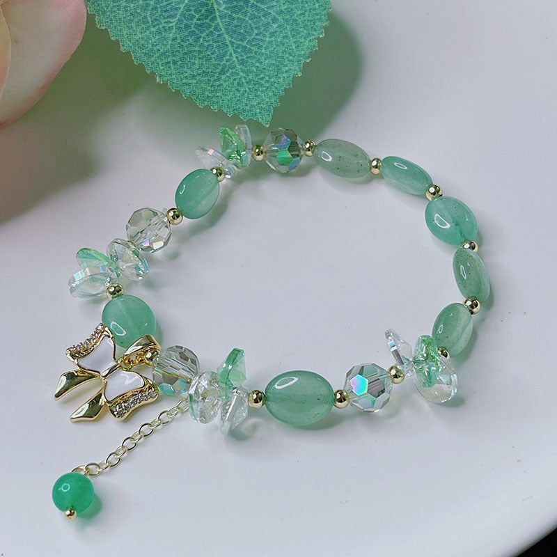 Cute Crystal Bracelet with Star and Flower Charms