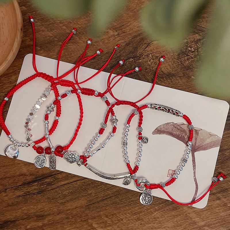 Handmade Red Rope Lucky Charm Bracelet