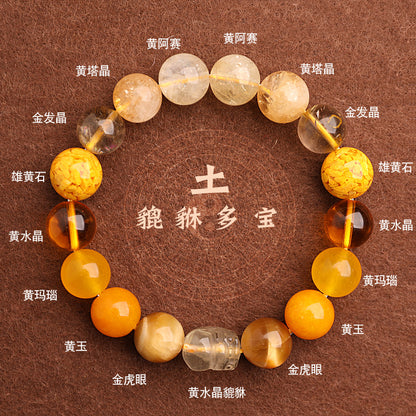 Fire Elemental-Red Agate Natural Crystal Multi-Treasure Auspicious Bracelet