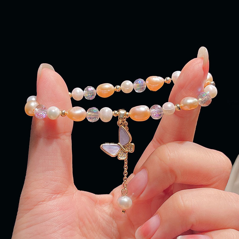 Freshwater Pearl Butterfly Bracelet Colorful Butterfly Bracelet