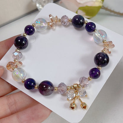 Purple Crystal Bow Bracelet for Women