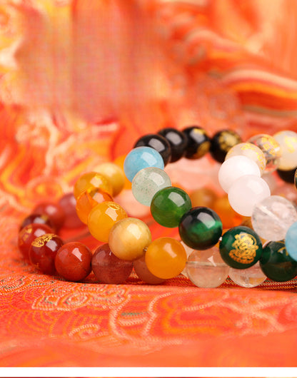 -Lucky Stone-Advanced customization Five Elements Natural Crystal Balance Energy Jewelry