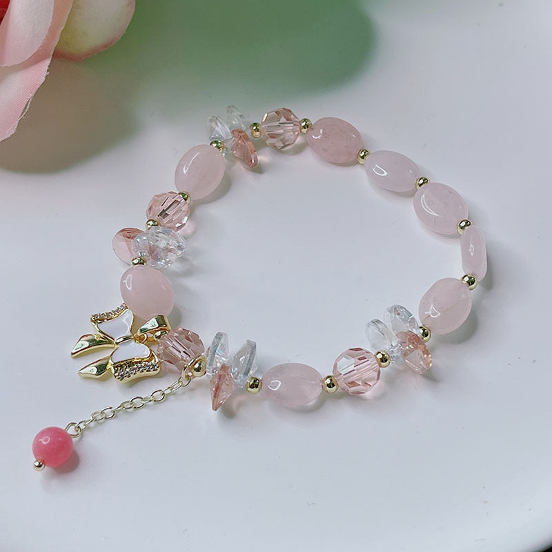 Cute Crystal Bracelet with Star and Flower Charms