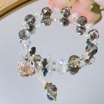 Cute Crystal Bracelet with Star and Flower Charms