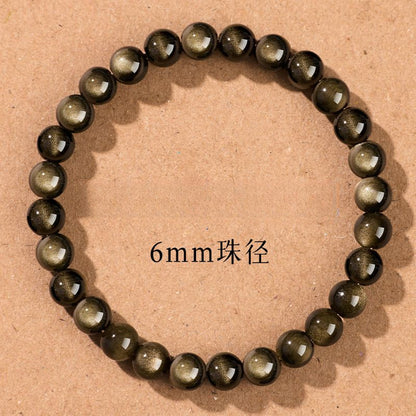 Black Gold Obsidian Transport Cat's Eye Stone Fortune Bracelet Fortune