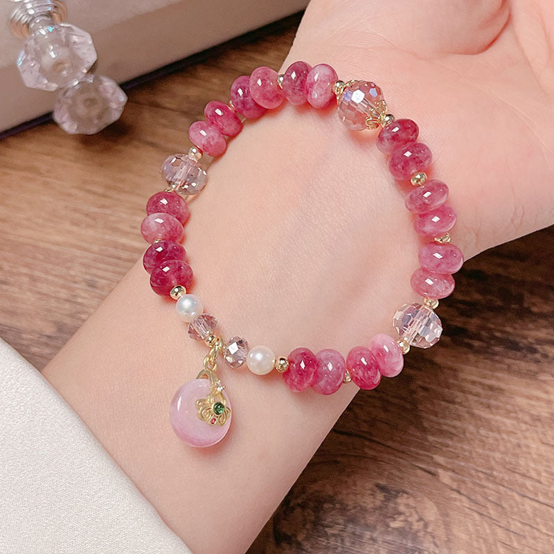 Lavender Amethyst Natural Stone Bead Bracelet with Unique Design