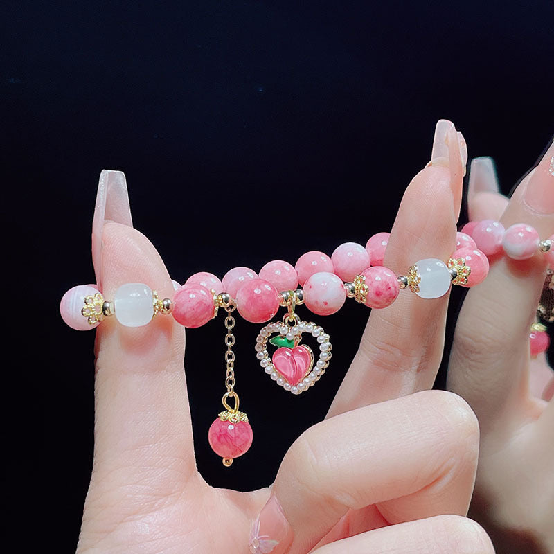 Heart-shaped Flower Pendant Bracelet for Best Friends