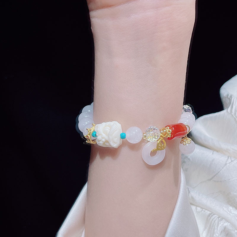 Chinese Style Lion Bracelet for Summer, Unisex Lucky and Safe Hand String