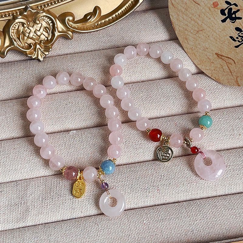 Sweet Crystal Peace Buckle Bracelet