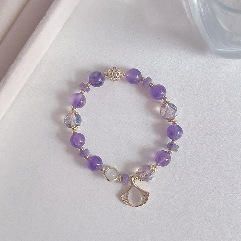 Natural Crystal Fox Lucky Clover Bracelet