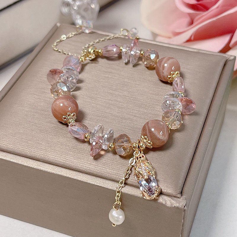 Strawberry Crystal Good Luck Bracelet