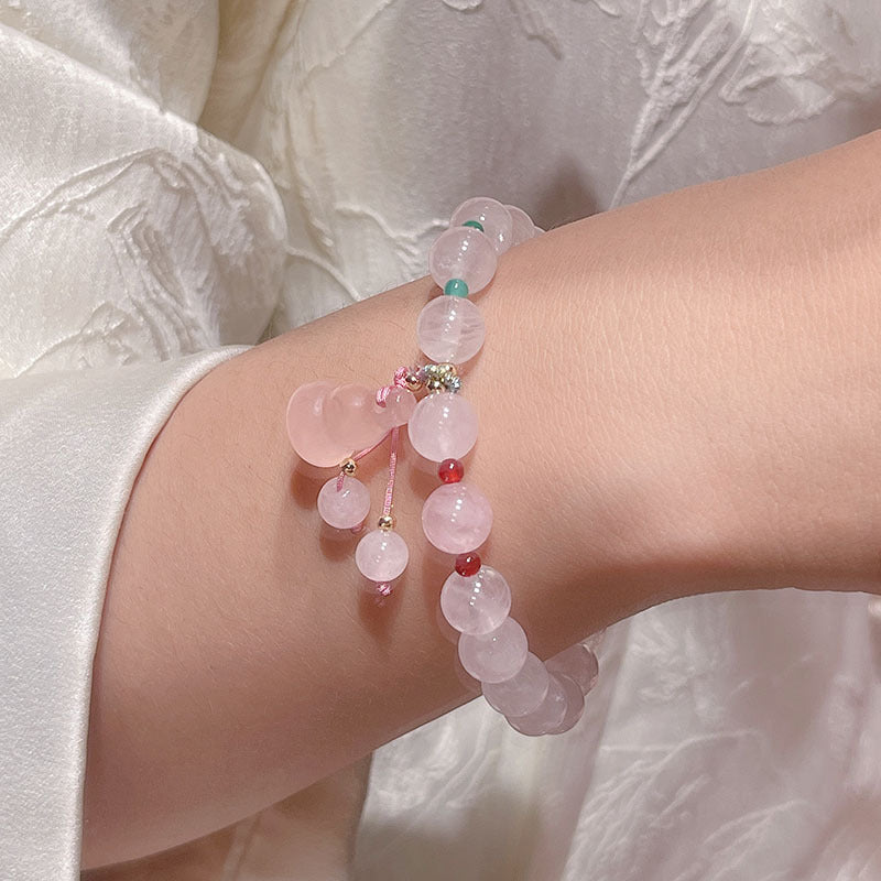 Fox Mask Pink Crystal Bracelet