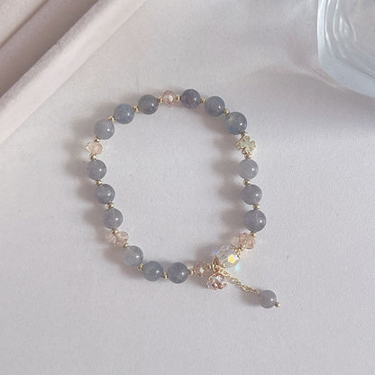 Natural Crystal Fox Lucky Clover Bracelet