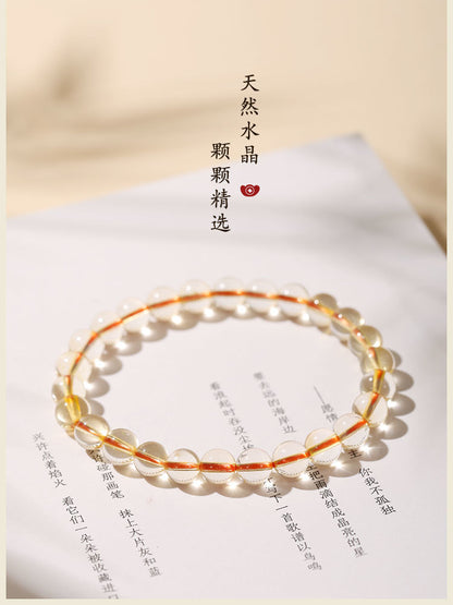 Natural citrine wealth transfer bracelet