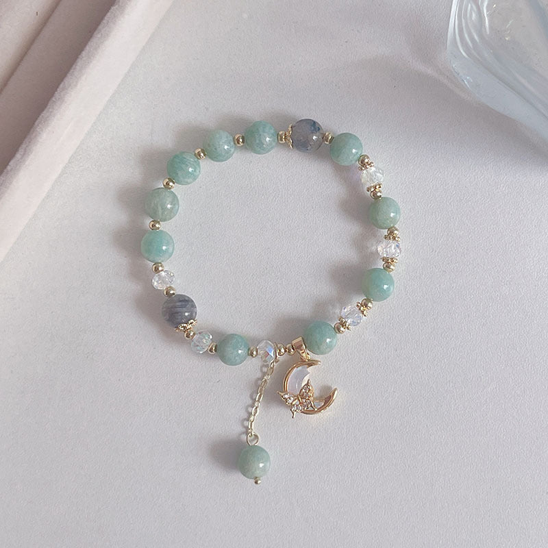 Natural Crystal Fox Lucky Clover Bracelet