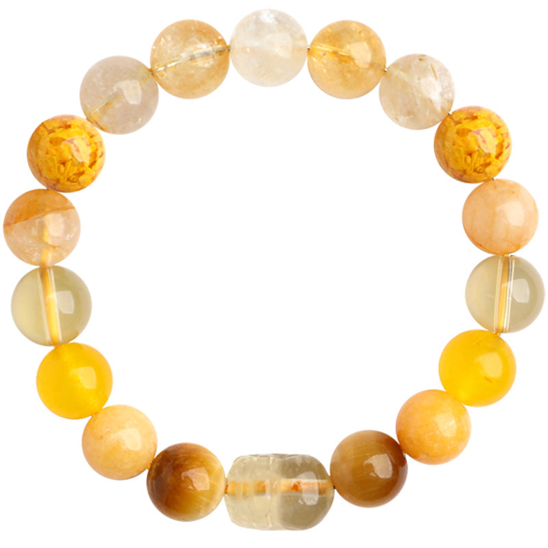 Earth Elemental-Yellow Jade Natural Crystal Bracelet