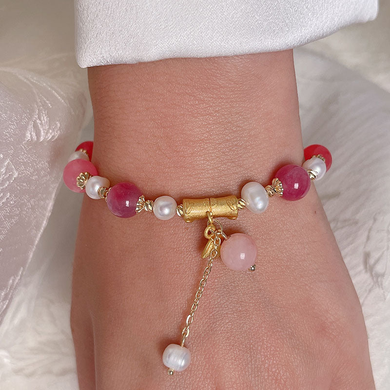 Colorful Beaded Bracelet with Sweet Delicate Charm