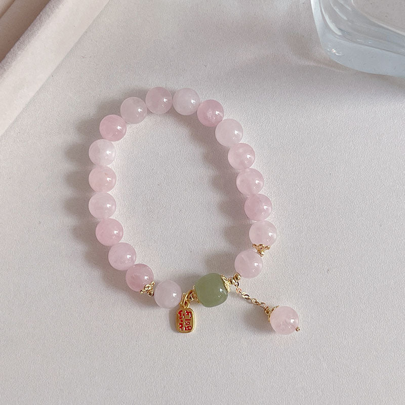 Natural Pink Crystal Bracelet