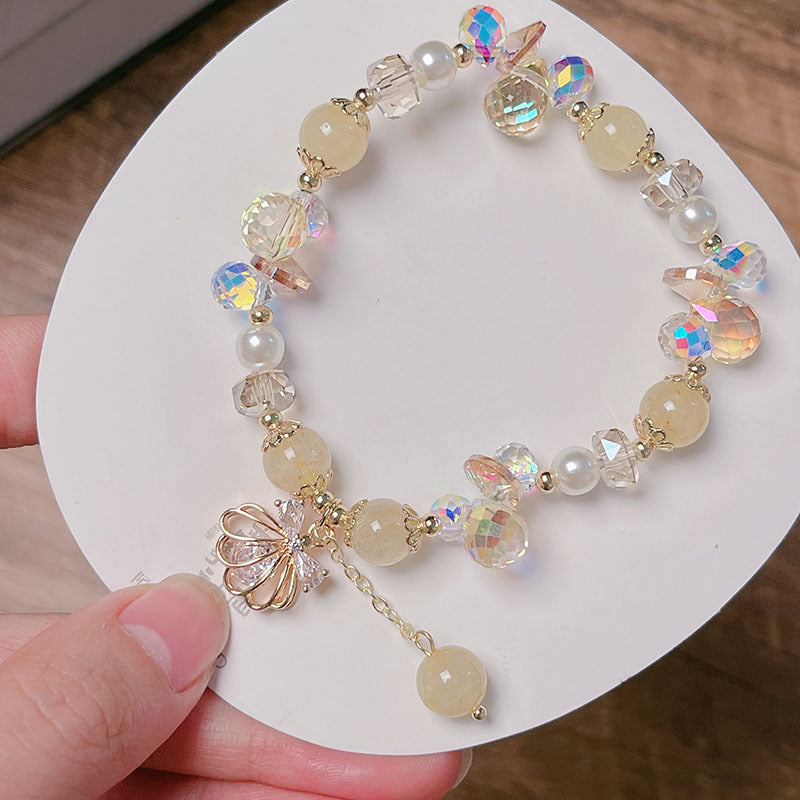 Crystal Butterfly Bow Shell Bracelet