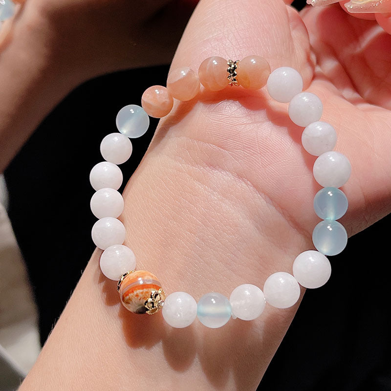 Red Strawberry Crystal Sunstone DIY Bracelet