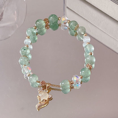 Natural Crystal Fox Lucky Grass Bracelet