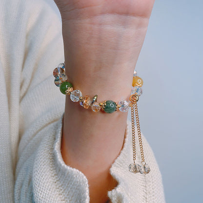 Pink Stone Beaded Unique Crystal Bracelet