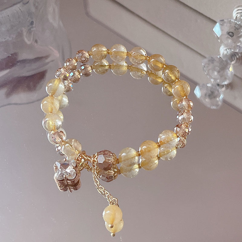 Natural Crystal Fox Lucky Grass Bracelet