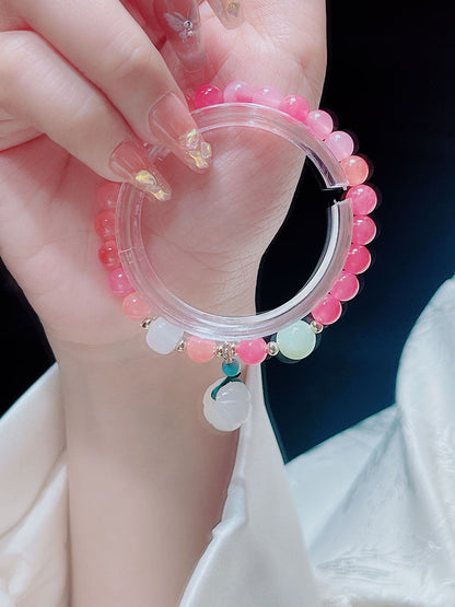 Sweet Colorful Agate Bead Bracelet for Girls