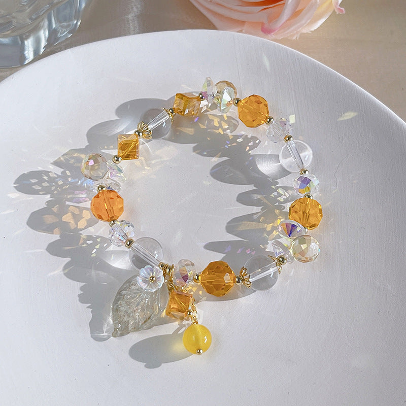 Forest Crystal Bracelet Versatile Flower Leaf Colorful