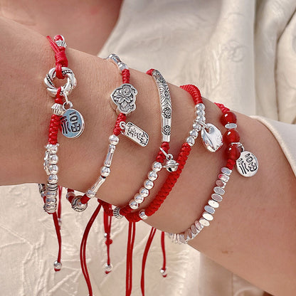 Handmade Red Rope Lucky Charm Bracelet