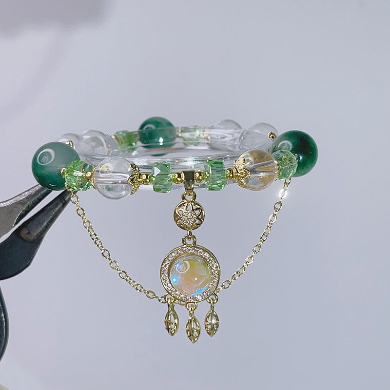 Dreamy Forest Glass Bead Dreamcatcher Bracelet