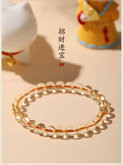 Natural citrine wealth transfer bracelet