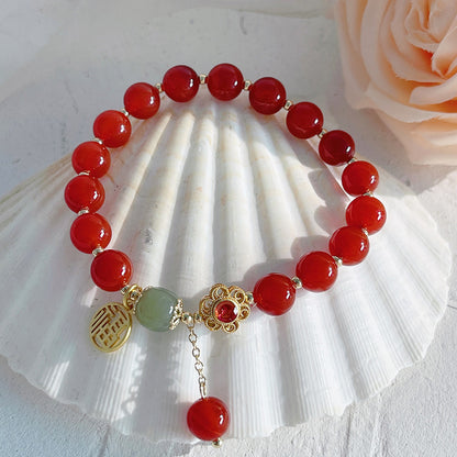 Unique Red Agate Bracelet for Chinese New Year