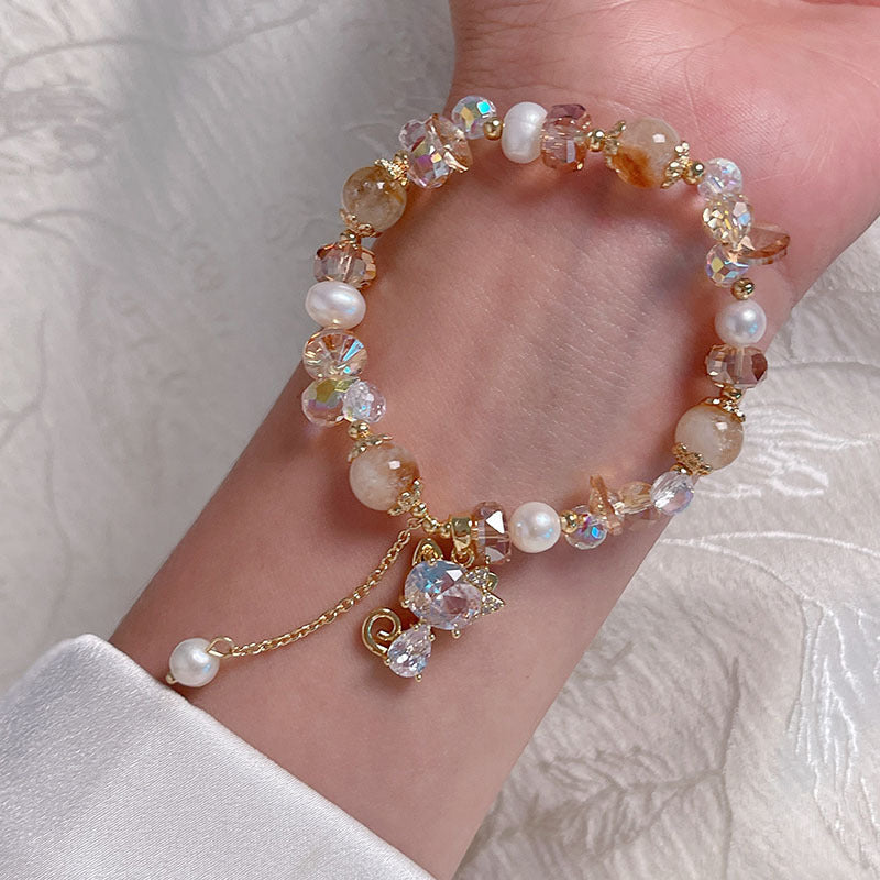 Colorful Beaded Bracelet with Sweet Delicate Charm