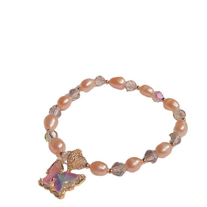 Freshwater Pearl Butterfly Bracelet Colorful Butterfly Bracelet