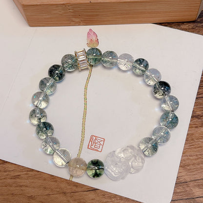 Green Crystal Ghost Bead Bracelet