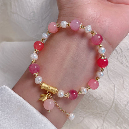 Colorful Beaded Bracelet with Sweet Delicate Charm